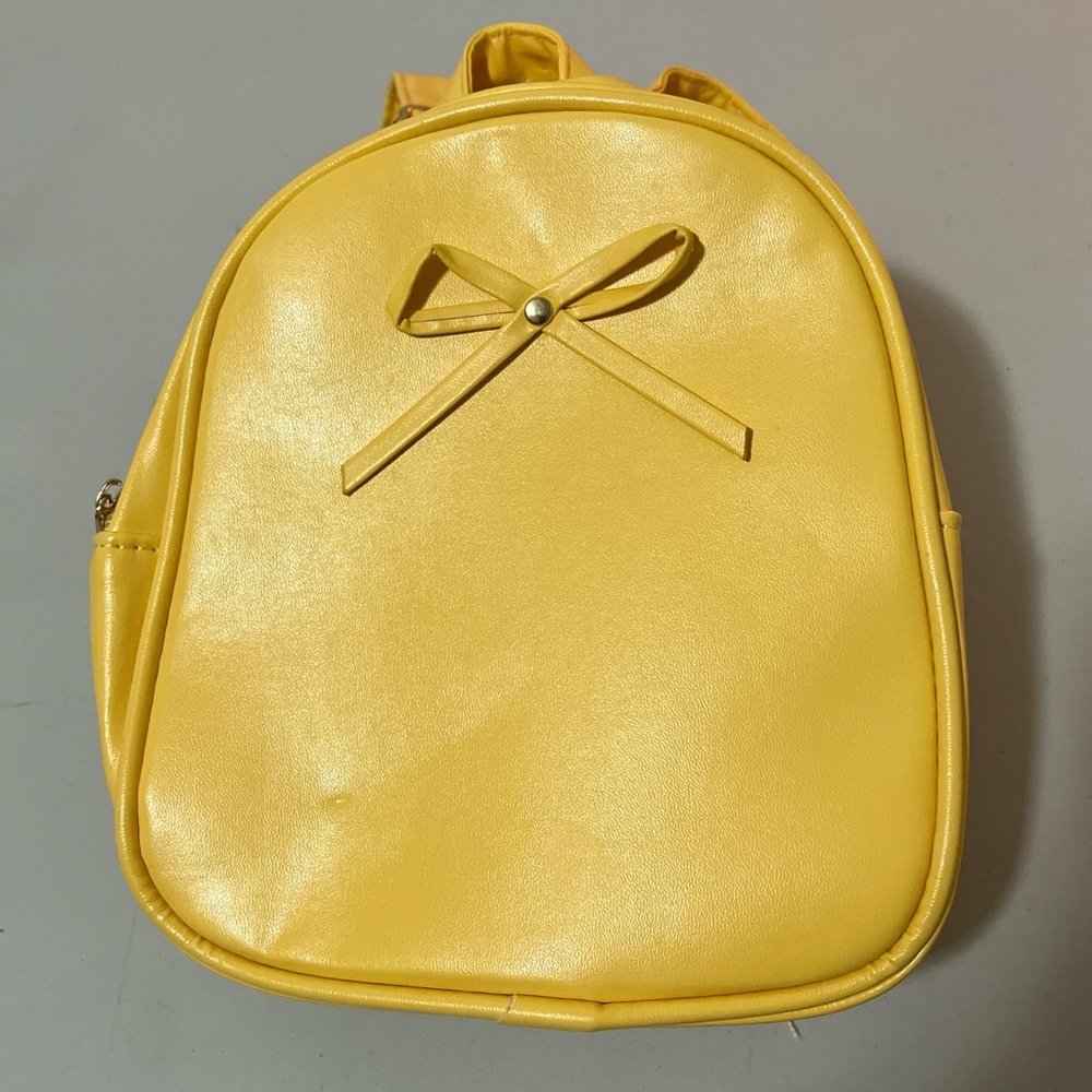 Charming Yellow Kids Backpack with Bow Detail